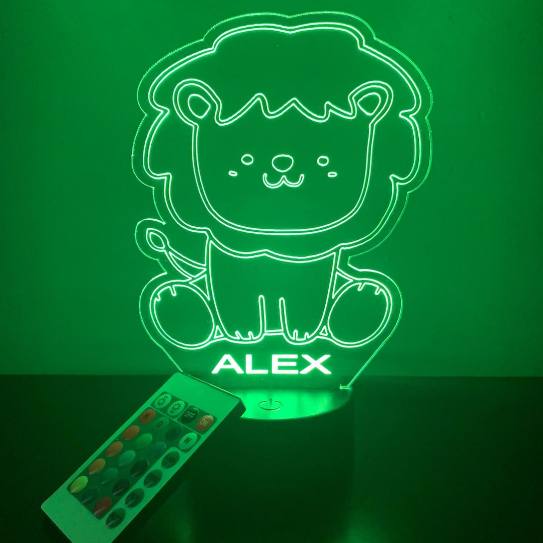 Lion LED Personalized Lamp - Etsy