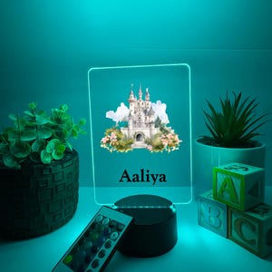 Princess Castle Personalized LED Night Light Up Room Décor, Girls Princess Theme