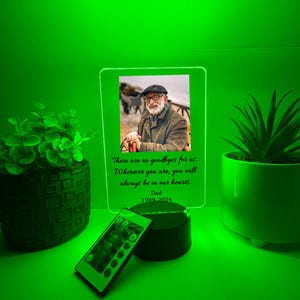 Benutzerdefinierte personalisierte Foto-LED-Holzstand-Raum-Nachtlicht-Tischlampe im liebevollen Speicher Beileid-Erinnerung-Verlust-Sympathie-Denkmalgeschenk