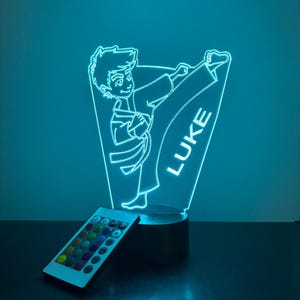 Karate Martial Arts LED Lamp, Free Personalization, Kids Gift, Present, Boys, Girls