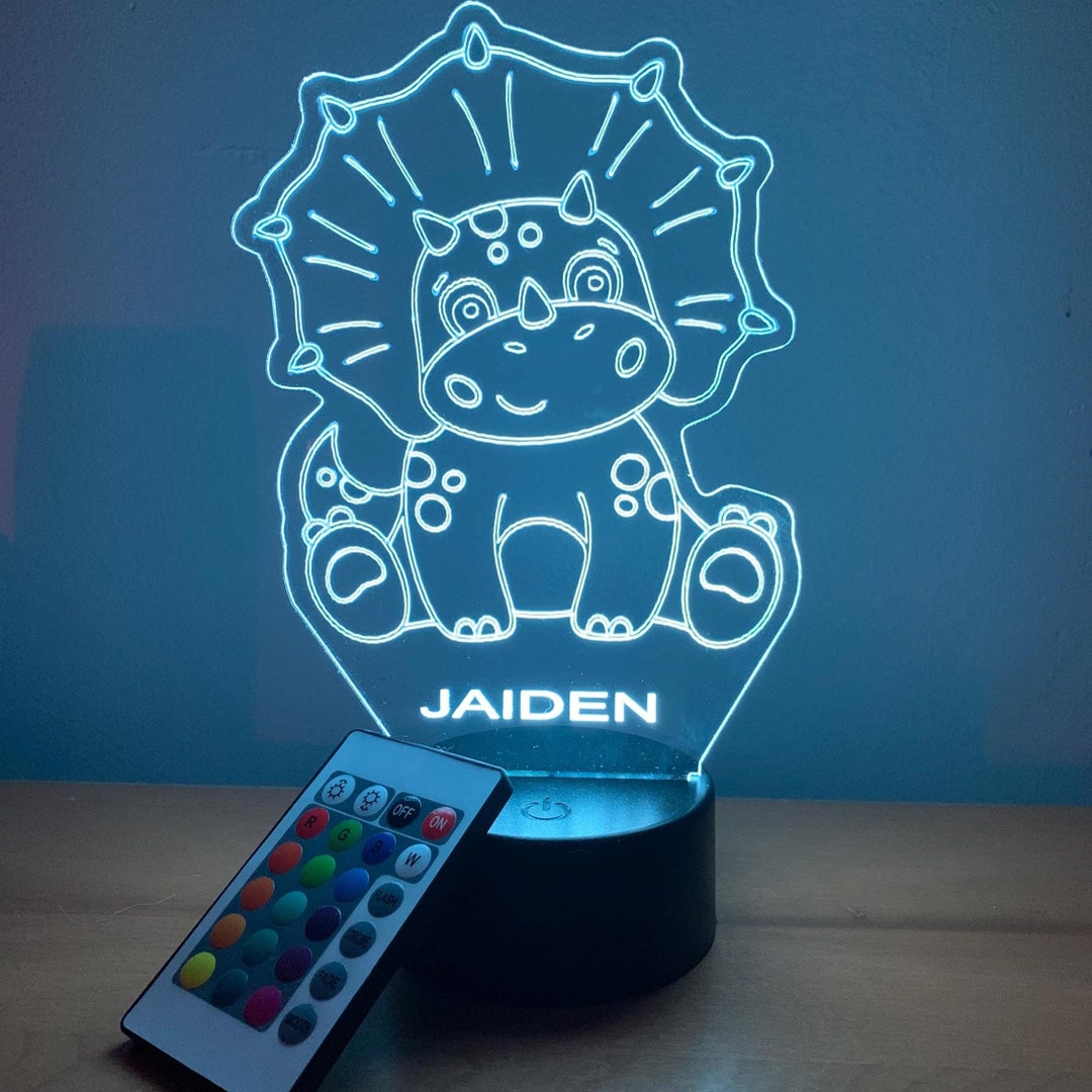 Dinosaur 16 Colors 3D Printed Sensor Triceratops Egg Bedside Lamp main image 1