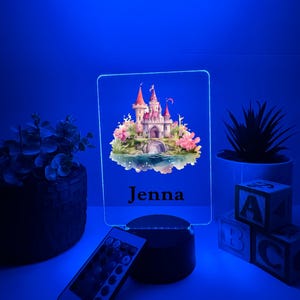Princess Castle Personalized LED Night Light Up Room Décor, Girls Princess Theme