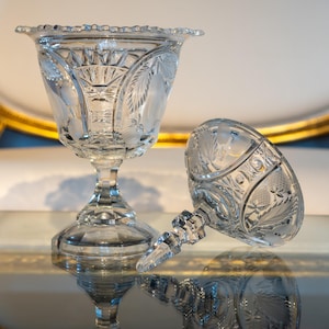 Original Crystal Vase with Lid, Hand-Cut, 41x22 cm, Elegant Home Décor