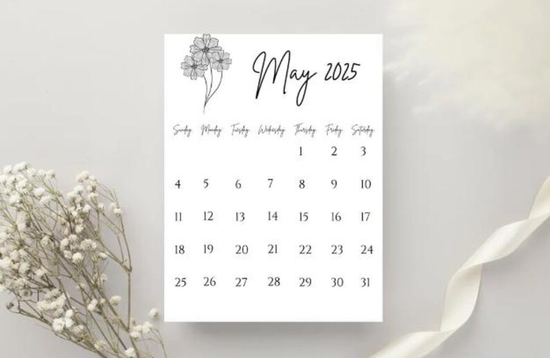 May 2025 Calendar Digital Download - Etsy