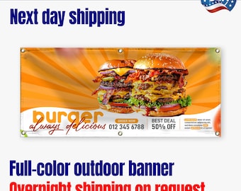 5x10 Custom Vinyl Banner, 13oz Personalized Banners  Business, Events, Advertising, Birthdays Waterproof UV-Resistant Indoor Outdoor