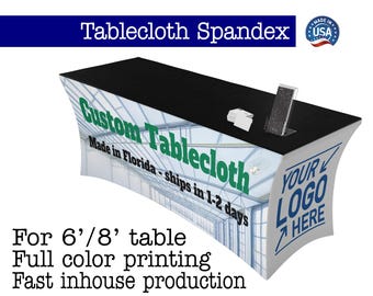 Custom Business Logo Tablecloth, 6FT/8FT, Trade Show Display
