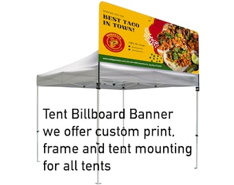 Event Canopy Tent Billboard Banner, Stretch Polyester Fits 10x10 Tents