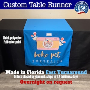 Custom Polyester Table Runner – Vibrant Sublimation Print, Made in USA