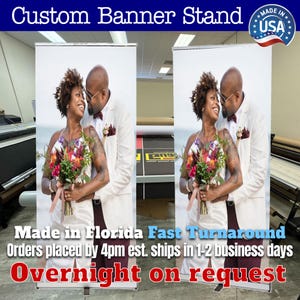 Wedding Retractable Banner Welcome large photo Roll Up, Custom logo backdrop