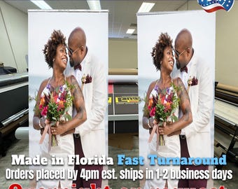 Wedding Retractable Banner Welcome large photo Roll Up, Custom logo backdrop