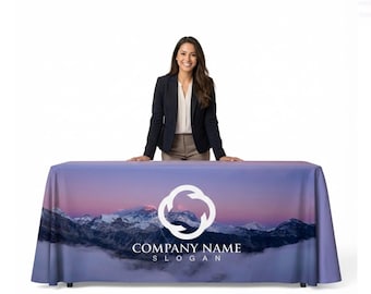 Custom Table Throw with Logo – Wrinkle-Free Polyester, Made in USA