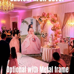 Custom Quinceanera Arch Banner Stand | Personalized Birthday Photo Backdrop