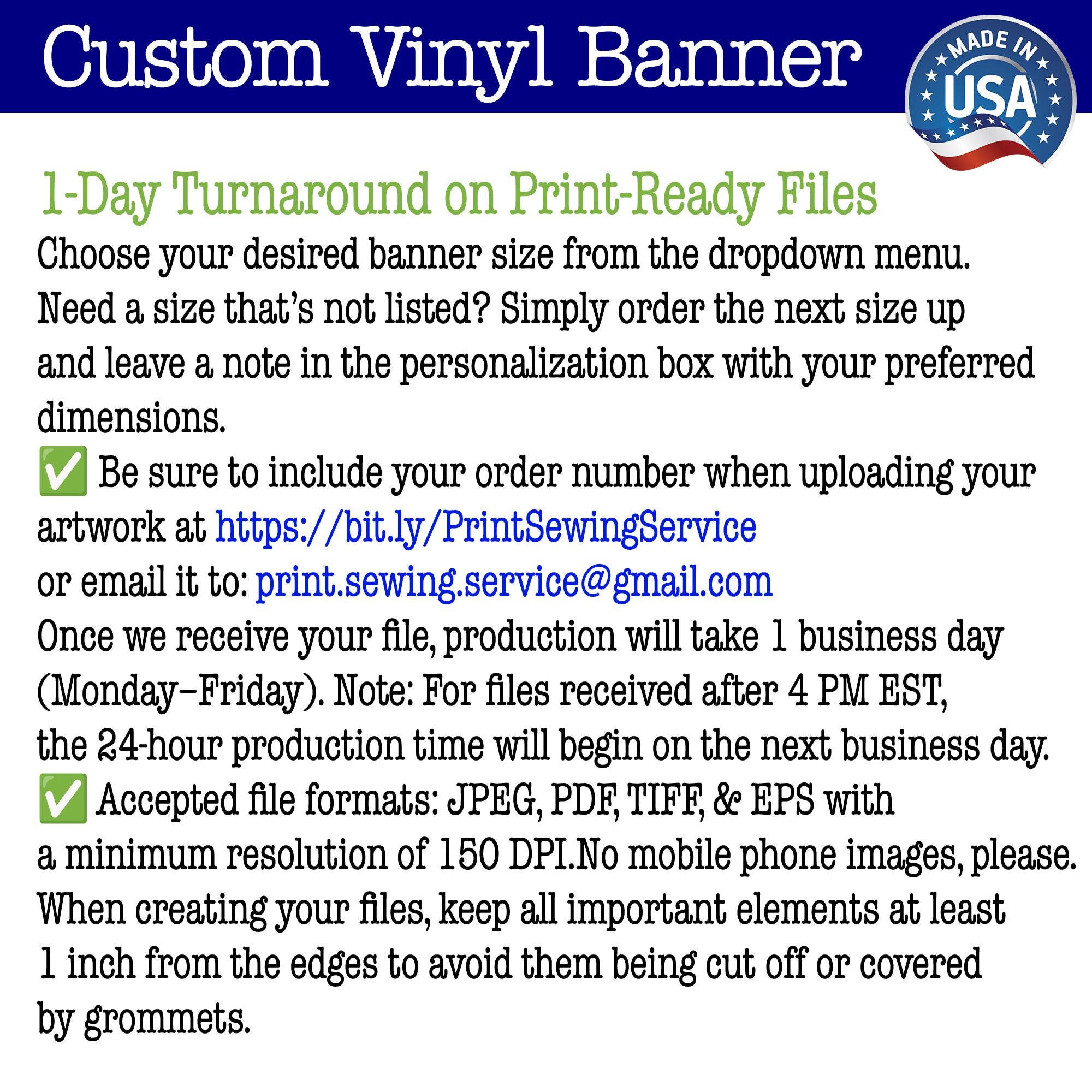 Custom Vinyl Banner, Full Color, Weatherproof With Grommets - Etsy