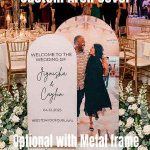 Custom Arch Cover Backdrop Wedding Banner Stand, Personalized Photo