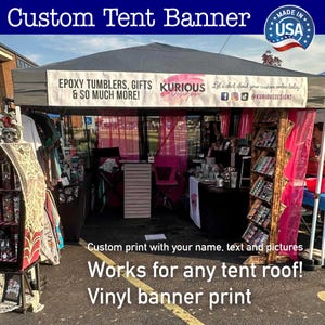 Custom Tent Banner, Trade Show, Functions, Festivals, Event, Canopy Vinyl Banner, Full Color Vinyl Banner - Add Your Logo & Business Name