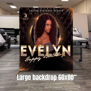 Custom Banner Stand  Backdrop Birthdays party Backdrop, customized any colors, polyester double print optional