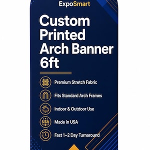 Custom Printed Arch Banner – Stretch Fabric Backdrop for Events (6ft), print only