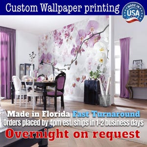 Custom Wallpaper For Home Decor, Wall Decor - Ships Next Day, Made In USA, Premium Peel & Stick or HP PVC-Free Options, Easy Installation