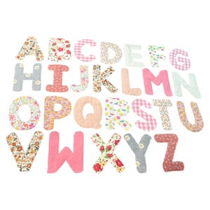 Quilted Fabric Alphabet Letters and Numbers, 6 inch