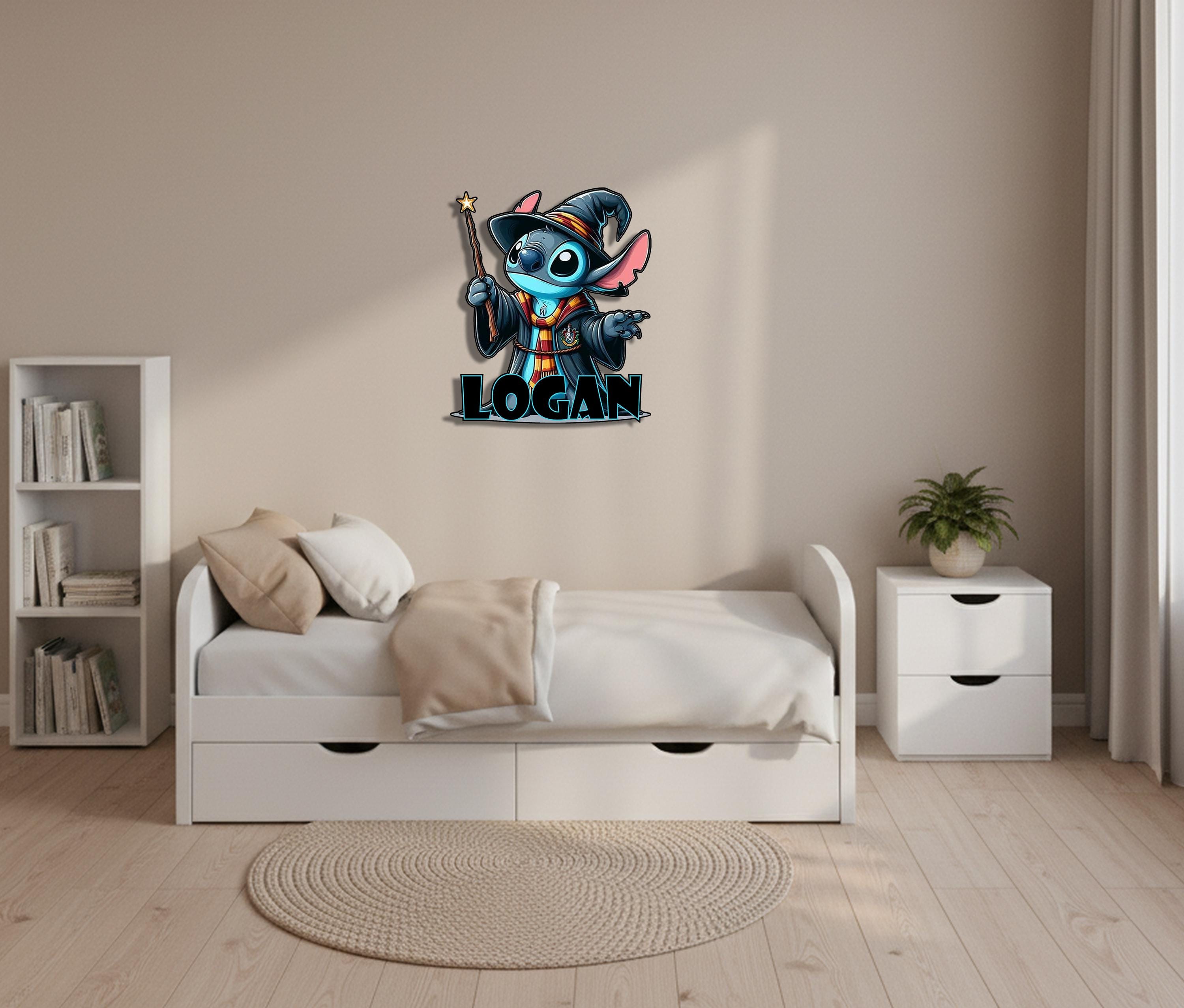 Kids Nursery Baby Room Door Disney Stitch Custom Wooden Wall Art Signs ...