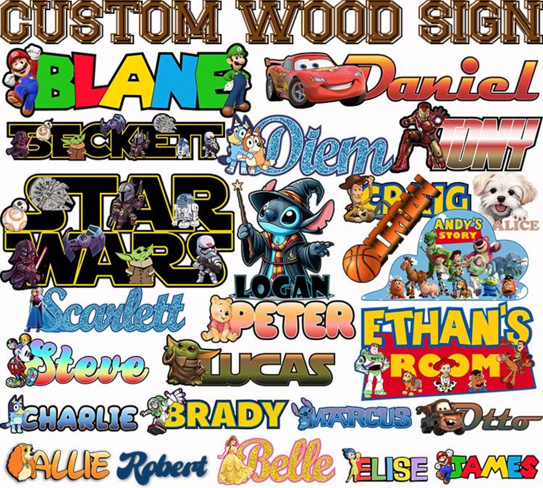 Custom Name Door Wood Sign, Super Mario Personalized Kids Room Wooden ...