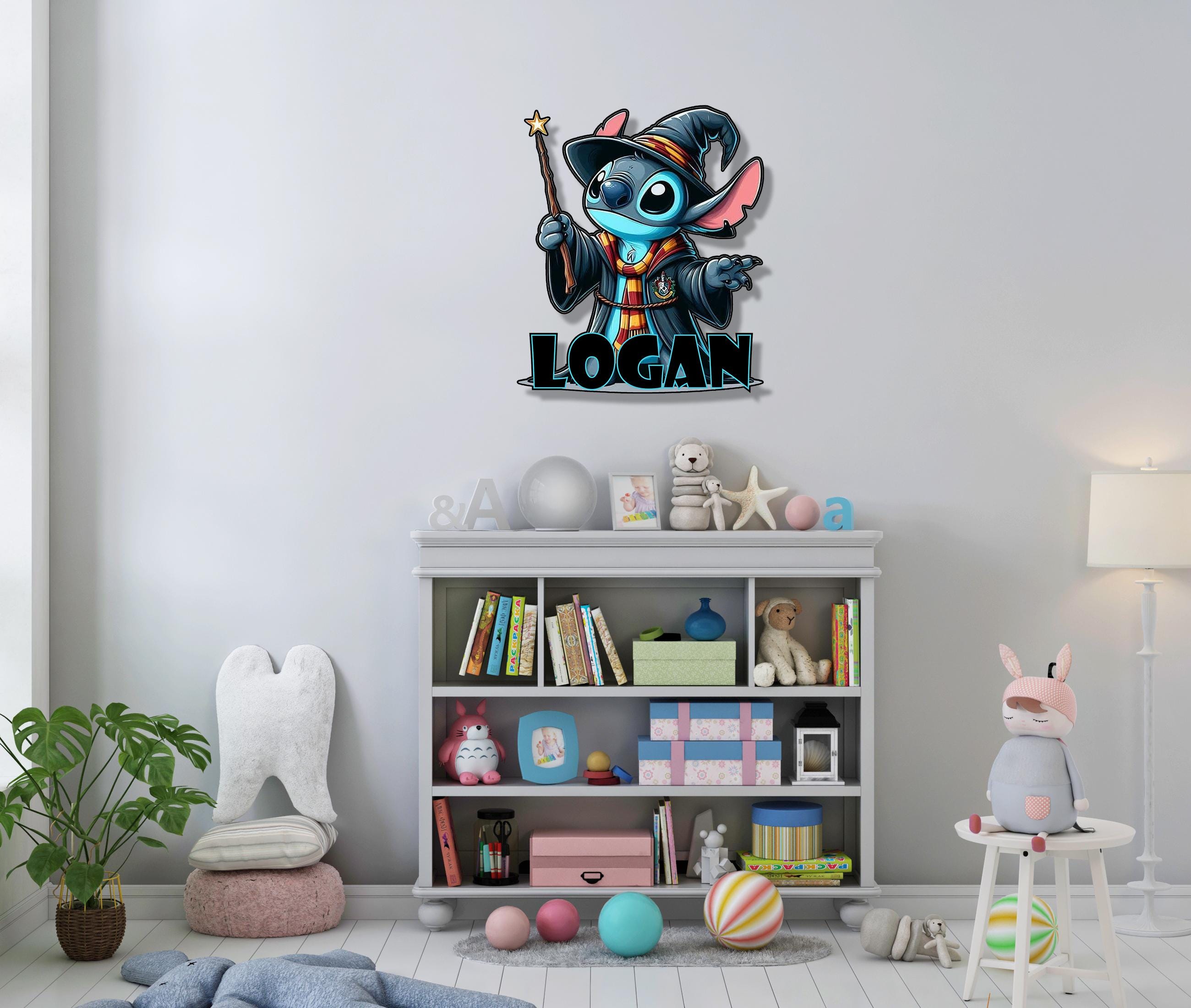 Kids Nursery Baby Room Door Disney Stitch Custom Wooden Wall Art Signs ...