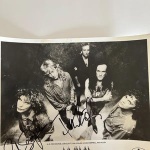 Def Leppard Signed Black & White 8x10 Photo