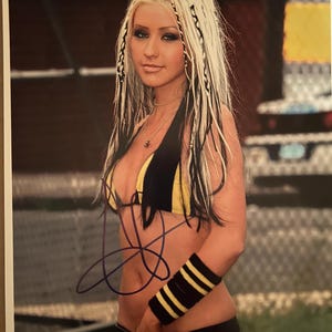 Christina Aguilera Autographed Photo w/Concert Ticket & COA