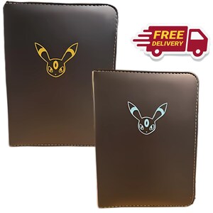 Encadernador de cartas Pokémon Eeveelution Premium - Umbreon e Shiny Umbreon 400 bolsos