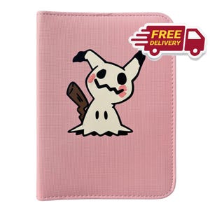 Mimikyu-map met ritssluiting en 4 vakken op maat voor Pokemon Anime TCG 400 kaartcapaciteit. Gratis verzending!