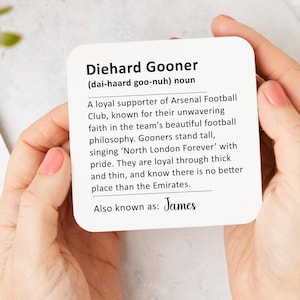 Personalised Arsenal Coaster, Gift For Arsenal Supporter, Husband, Wife, Boyfriend, Girlfriend, Dad, Gift For Arsenal Fan