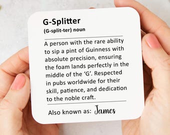 G-Splitter Coaster, Funny Guinness Gift, Split the G, Personalised Gift For Guinness Lover, St. Patrick’s Day Gift, Gift for Him