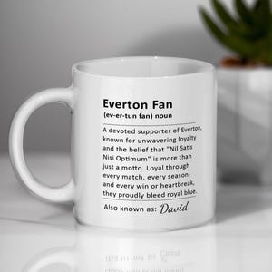 Taza personalizada para hinchas del Everton, regalo para seguidores del Everton, regalo para marido, esposa, novio, novia, papá, regalo para él, seguidores del Everton
