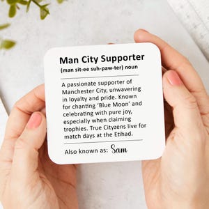 Personalisierter Man City Anhänger Untersetzer, Geschenk für Man City Fans, Man City Geschenk, Man City Fan Geschenk für Sie oder Ihn