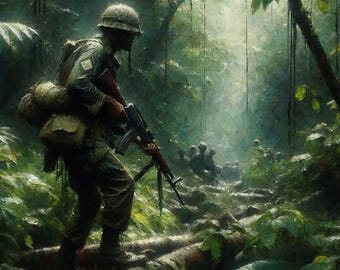 Solider on Patrol: Impressionism Art