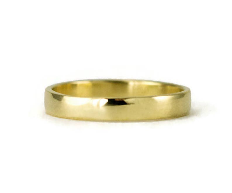Mens 10K Yellow Gold 3mm Light Half Round Wedding Band Ring