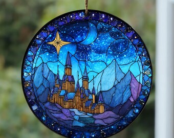 Night Court Stained Glass Suncatcher, Fantasy Window Hanging, Book Lover Gift, Bookish Room Decor