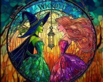 Atrapasol musical malvado: Adorno de Elphaba y Glinda