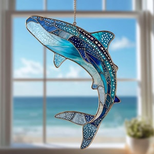 Whale Shark Acrylic Window Hanging – Ocean Sea Animal Decor, Whale Lover Gift for Her, Modern Home Decoration, Not Glass