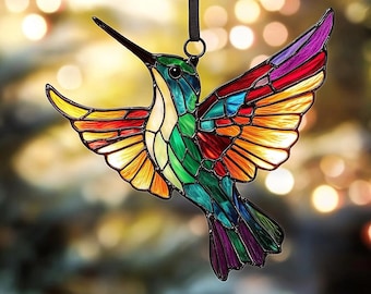 ハチドリのクリスタルサンキャッチャー：アクリル窓用吊り下げ - Etsy 日本