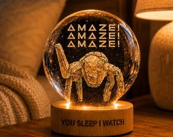 Rocky the Alien Crystal Ball Night Light, Project Hail Mary Crystal Ball Night Light, Book Lover Gift, Space Alien Desk Decor.