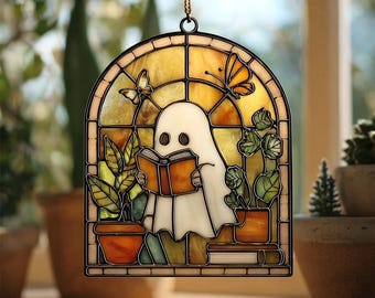 Ghost Greenhouse Acrylic Suncatcher: Halloween Window Decor