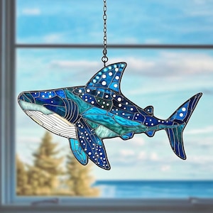 Whale Shark ACRYLIC window hanging, Whale Window Hangings, Nature, NOT suncatcher, Gift For Her, Home Decor, Sea animal, not glass