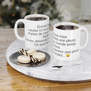 Mug Personnalise avec Photo ou Texte, Cadeau Anniversaire Original, Cadeau pour Maman, Papa, Collegue, Tasse a Cafe