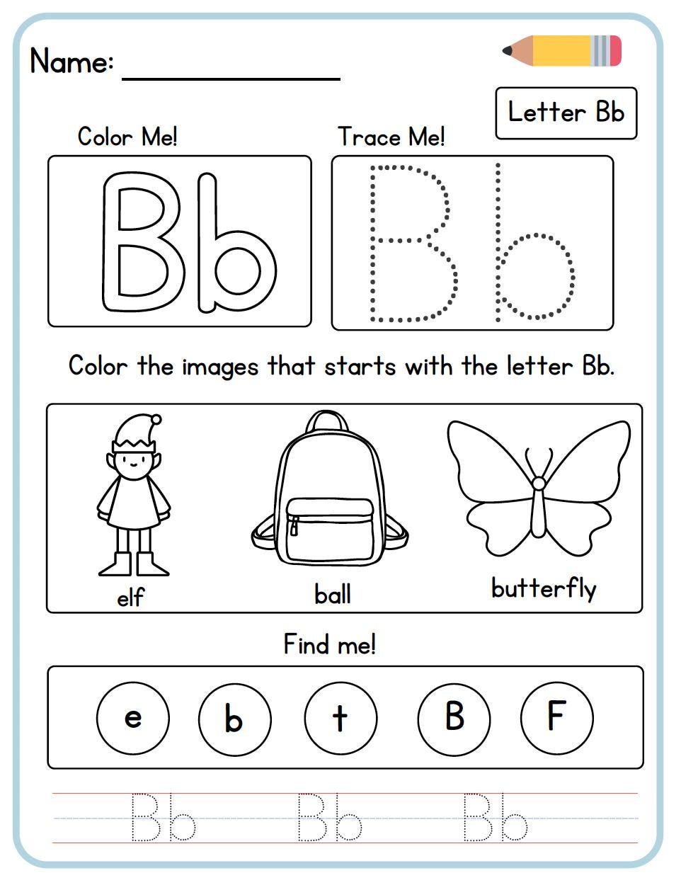 Pre-k Alphabet Worksheets, Letter Tracing, Preschool ABC Printable ...