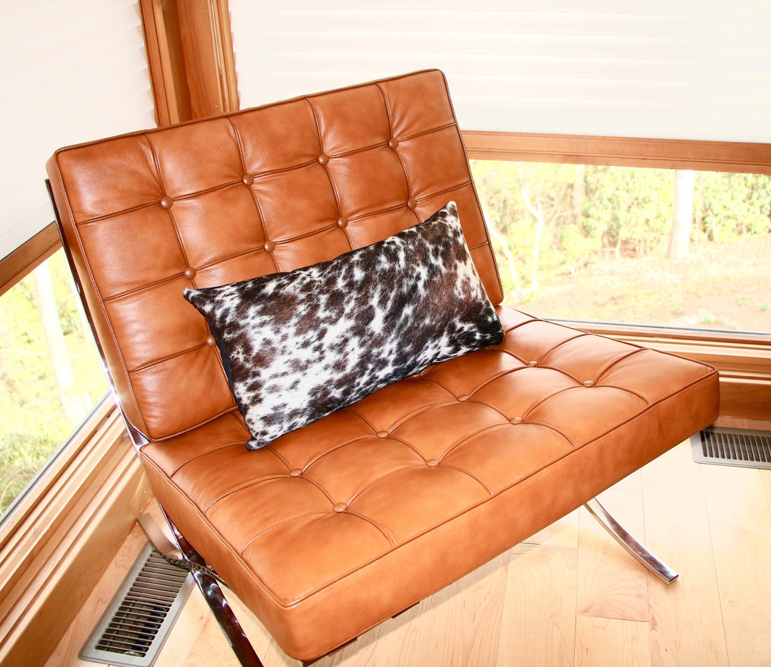 Black and White Cowhide Pillow SALT & PEPPER Cowhide Lumbar Etsy UK