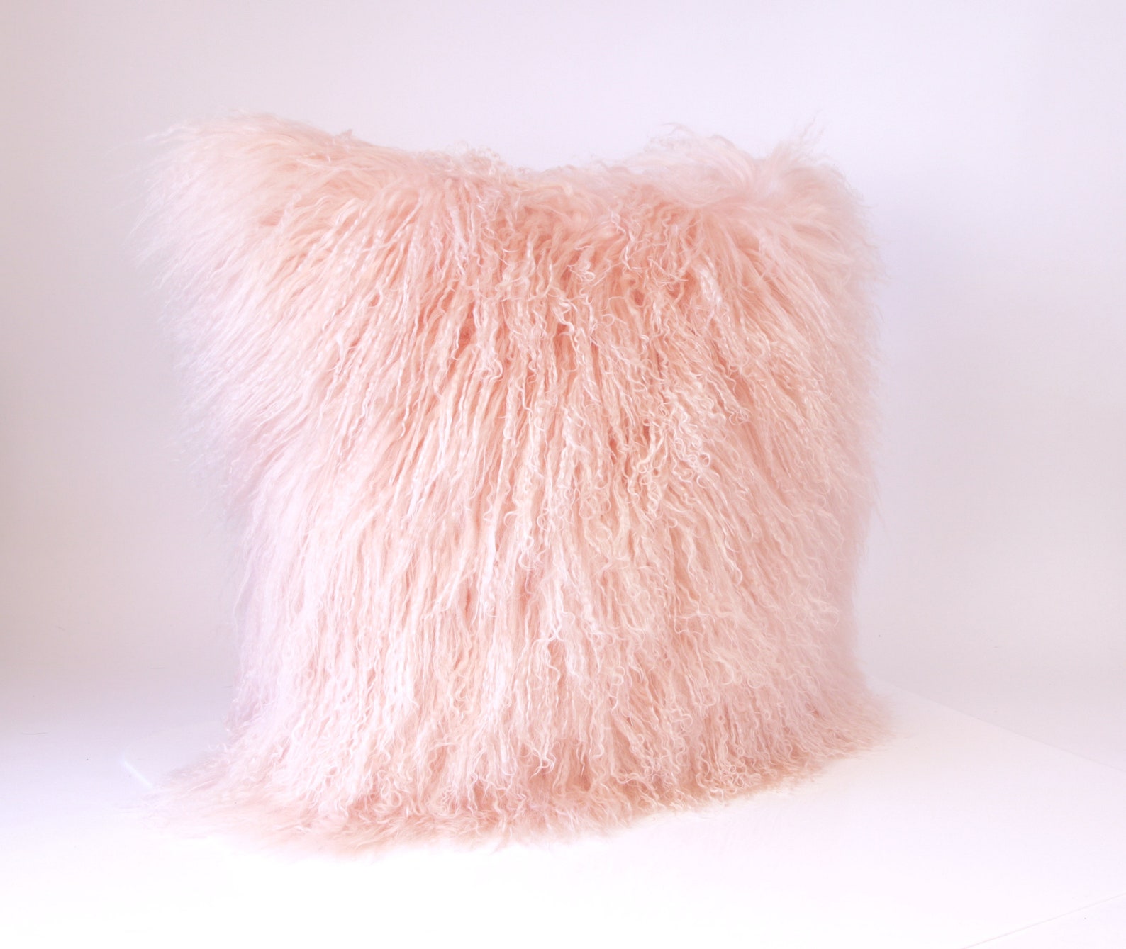 Light Pink Mongolian Fur Pillow BEST SELLER Light Pink Etsy