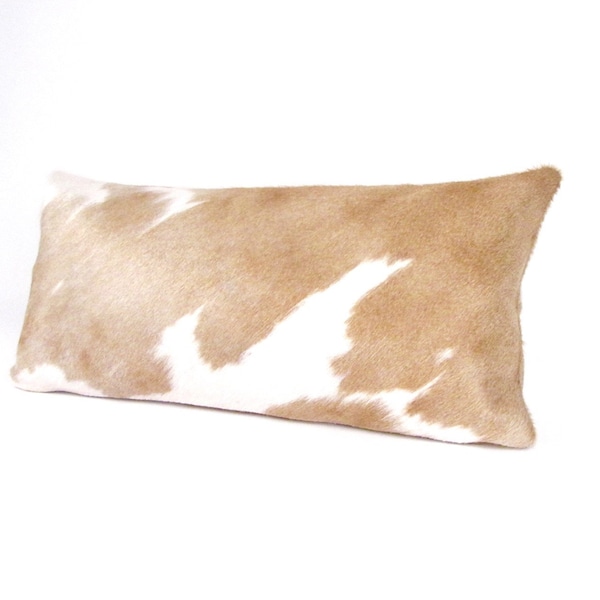 Palomino Cowhide Lumbar Pillow: Brazilian Leather Accent Pillow