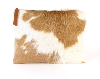 Brown and Ivory Hair on Hide Purse ~ Pony Hair Clutch - BEST SELLER!