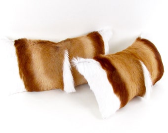 Brown and White Fur Pillow Set ~ BEST SELLER